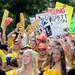 Fans watch a live broadcast of ESPN's "College GameDay" on the University of Michigan campus on Saturday, September 7, 2013. Melanie Maxwell | AnnArbor.com
